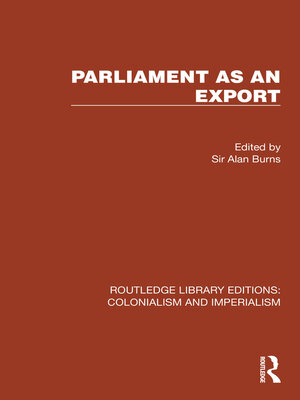 cover image of Parliament as an Export